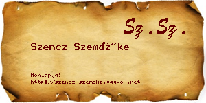 Szencz Szemőke névjegykártya